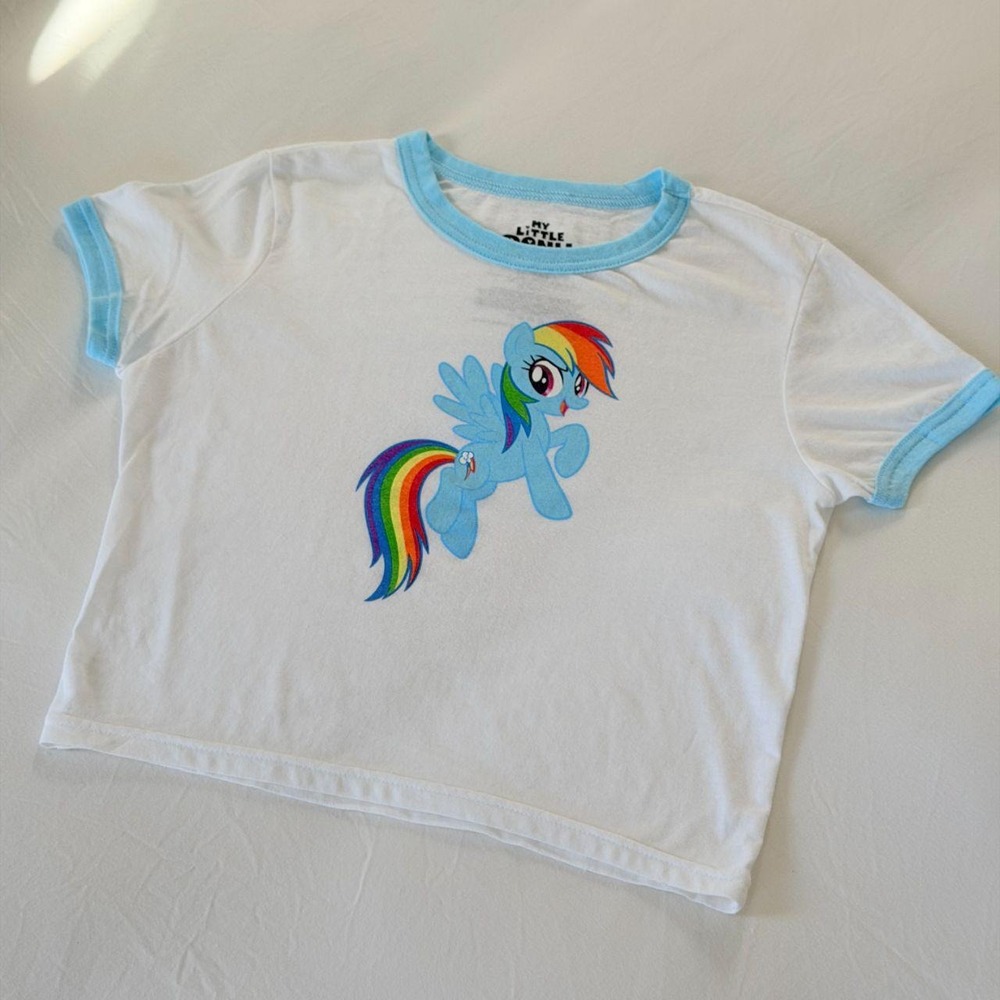 My Little Pony Rainbow Dash Hot Topic Blue Ringer Baby Tee S 32250163